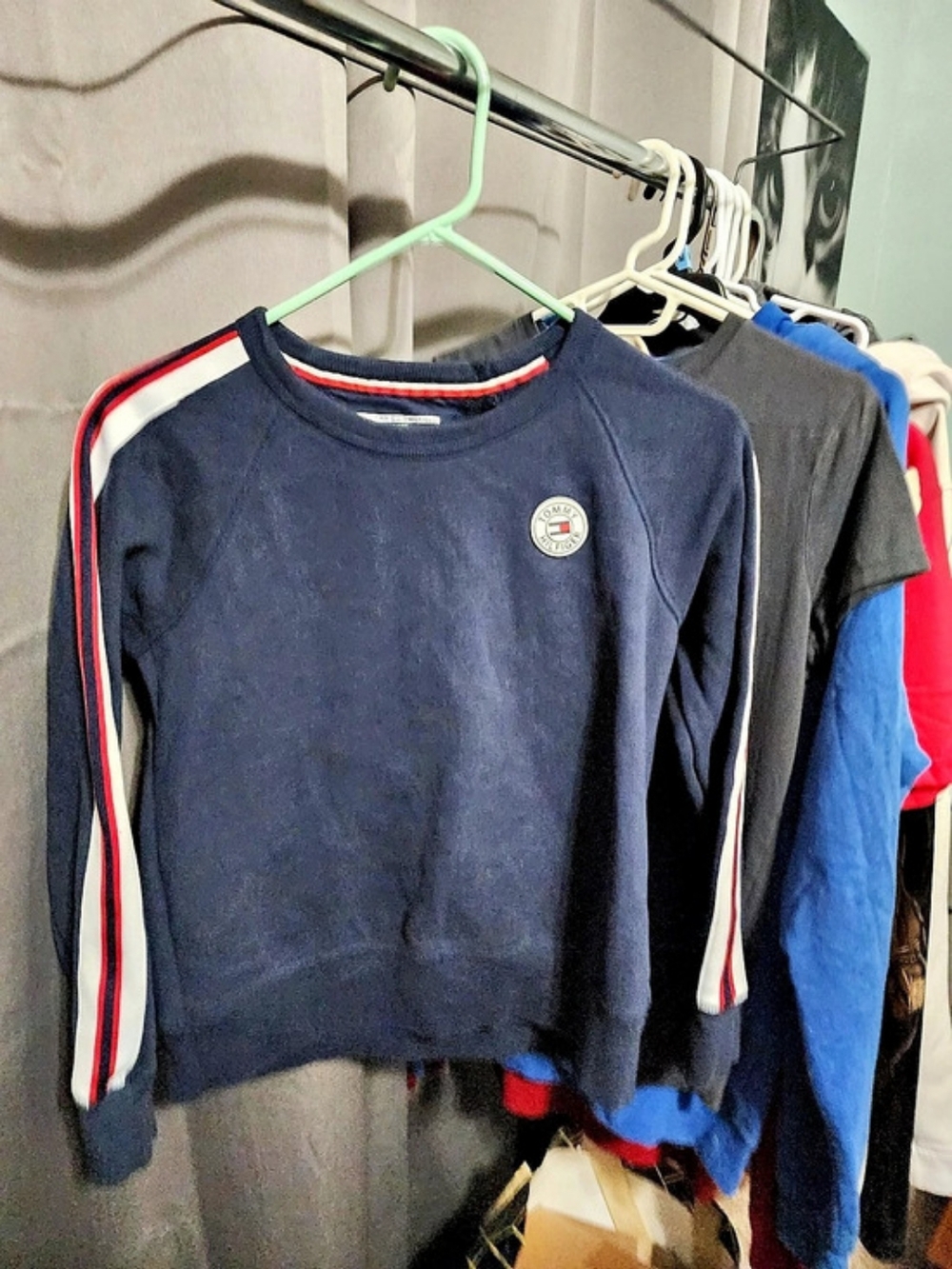 Tommy Hilfiger Sport Color Block Sweatshirt in Blue & Red Size Small